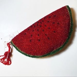 L’Magnin 1994 Watermelon Beaded Clutch NWT!